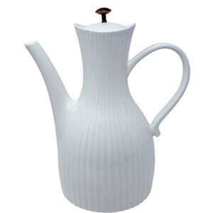 Vintage 50s Ernest Sohn Hall Ribbed Coffee Pot with Lid MCM USA